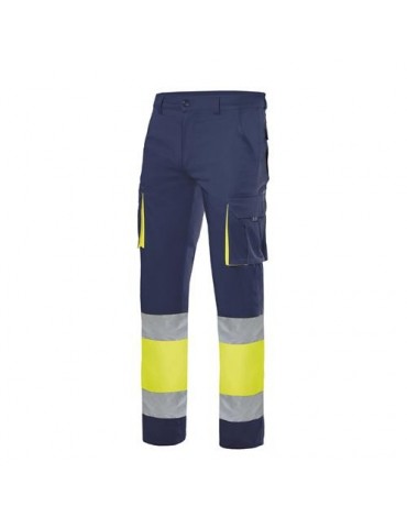 PANTALON STRETCH A.V. AZUL MAR/AMA.FLUOR T- S