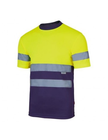 CAMISETA ALTA VISIBILIDAD AMA.FLUOR/MARINO T- S
