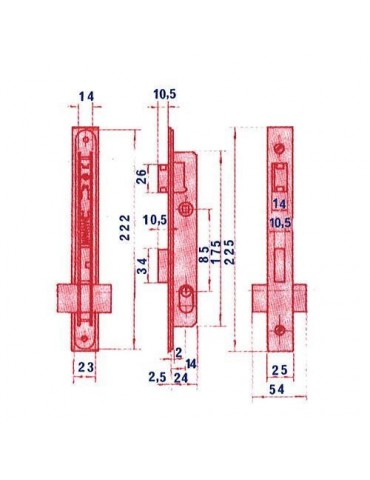 CERRADURA PUERTA METALICA 5550/14 LINCE