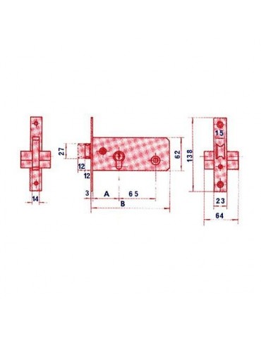 CERRADURA PUERTA METALICA 5557/60 LN LINCE