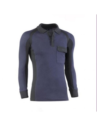POLO PIQUE MANGA LARGA FLEX MARINO/NEGRO 681/L