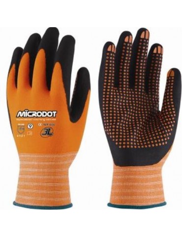 GUANTE NYLON NARANJA MICRODOT T- 8 WX-666 T8