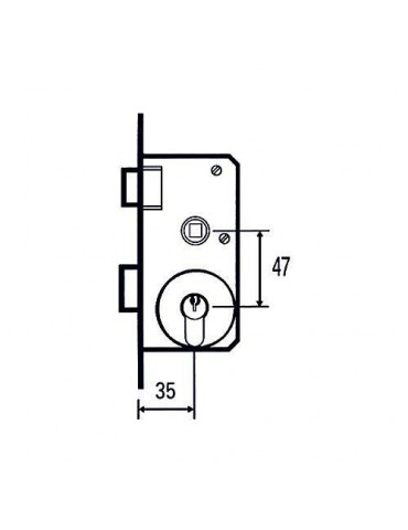 CERRADURA EMBUTIR 1501-2P 45 MCM