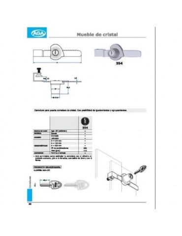 CERRADURA PUERTA CORREDERA CROMO 354