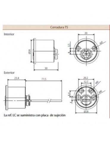 CILINDRO SEG. PARA CERRADURA TS T6TSRFLC LAT. TESA