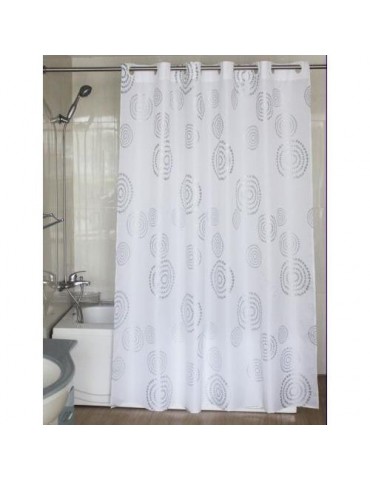 CORTINA BAÑO ESPIRAL POLIES.180X200 PLATA ANILLA