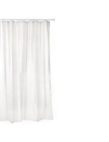 CORTINA BAÑO POLIESTER 140X200 BLANCO ANILLAS