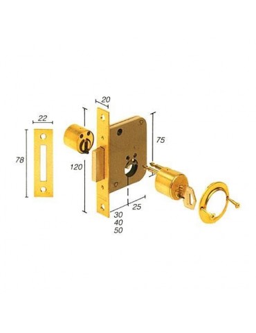 CERRADURA EMBUTIR 2001/40 HL TESA