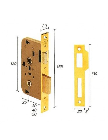 CERRADURA EMBUTIR 2004/50 HL TESA