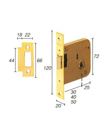 CERRADURA EMBUTIR 2005/40 HL TESA