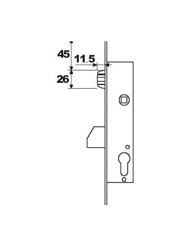 CERRADURA PUERTA METALICA 2216/20/AI TESA