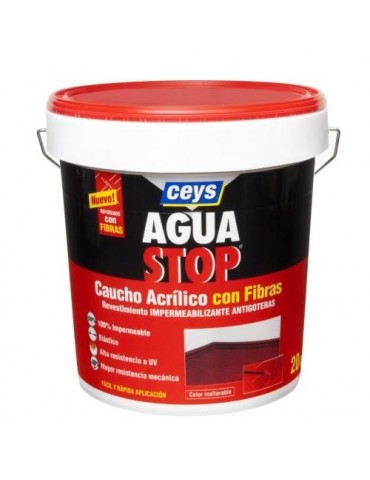 AQUASTOP CAUCHO ACRILICO CON FILTROS 20 KG.ROJO