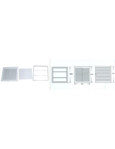 REJILLA EMPOTRAR REGULABLE BLANCA 17X17 R176