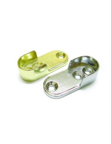 SOPORTE TUBO OVAL 15MM LATERAL NIQUEL 10605