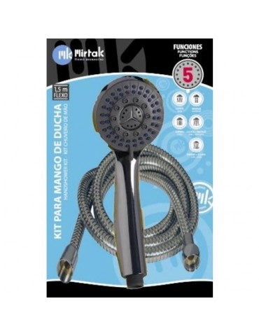 KIT DUCHA NIGER CROMO FLEXO METAL. 1,5 M. B17052