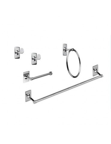JUEGO BAÑO 5PZAS. ADHESIVO INOX B-LABEL 66772