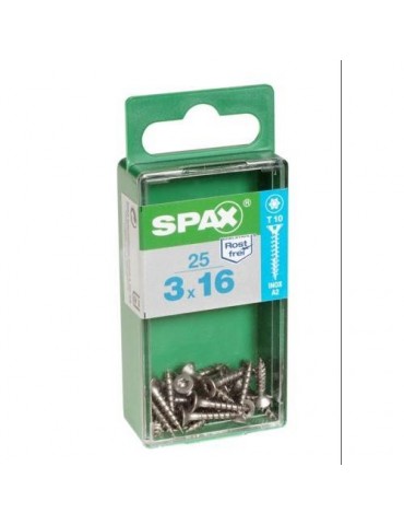 TORNILLO SPAX C/PL TORX INOX. 3.0X16 C/25 UDS
