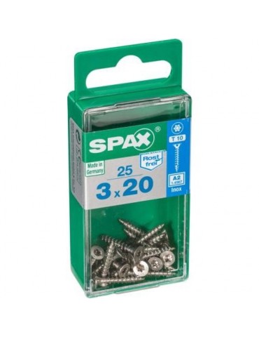 TORNILLO SPAX C/PL TORX INOX. 3.0X20 C/25 UDS