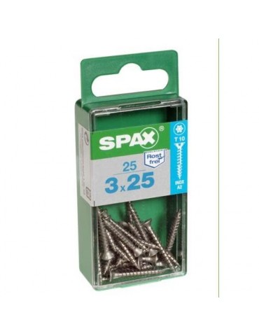 TORNILLO SPAX C/PL TORX INOX. 3.0X25 C/25 UDS