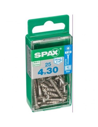 TORNILLO SPAX C/PL TORX INOX. 4.0X30 C/25 UDS