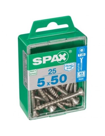 TORNILLO SPAX C/PL TORX INOX. 5.0X50 C/25 UDS