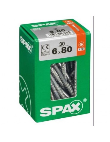 TORNILLO SPAX C/PL TORX WIROX 6.0X80 C/30 UDS