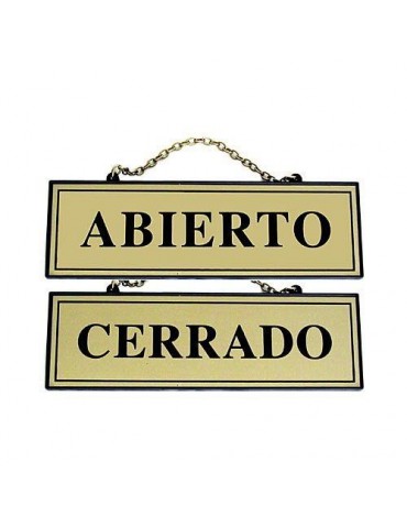 PLACA ABIERTO-CERRADO LATONADO 110