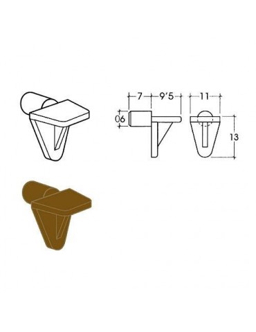 SOPORTE PLANO 12 MARRON (CENT.)