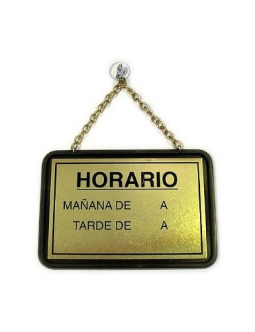 PLACA HORARIO-GRACIAS POR SU VISITA PLATA