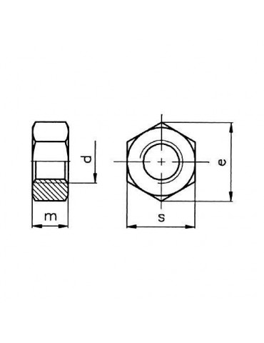TUERCA EXAGONAL 934 INOX. A-2 12 (CENT.)