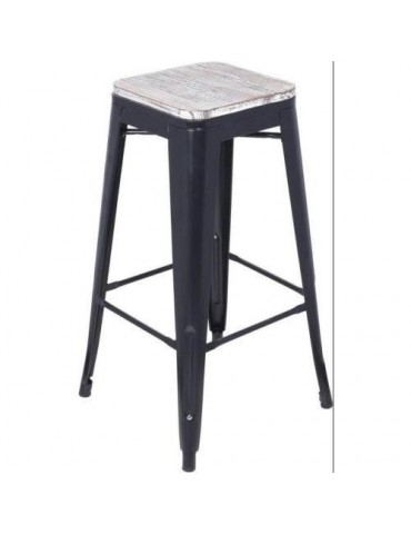 TABURETE BAR METAL 30X77CM. NEGRO