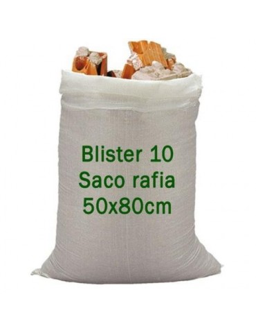 SACO RAFIA 50X80 BLANCO BLISTER 10 UNID. 700120