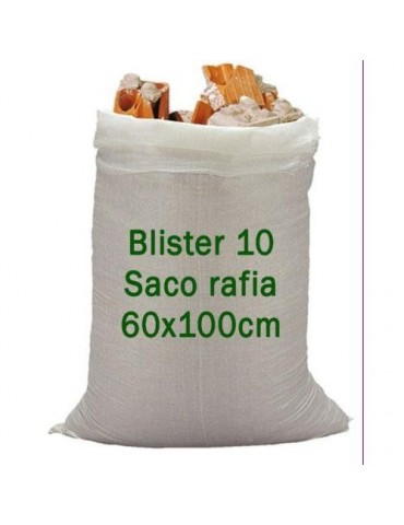 SACO RAFIA 60X100 BLANCO BLISTER 10 UNID. 700121