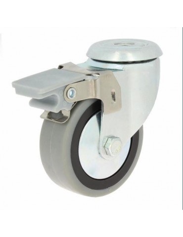 RUEDA CON SOPORTE ARO GOMA 80 CON FRENO 79323