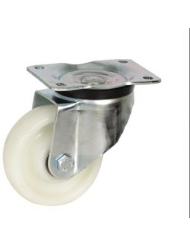 RUEDA CON SOPORTE ARO NYLON 200MM PLACA 75356