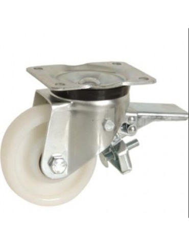 RUEDA CON SOPORTE ARO NYLON 200MM PLACA FRENO