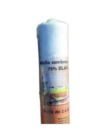 ROLLO 2X10M MALLA SOMBREADORA BLANCA 75% SB210