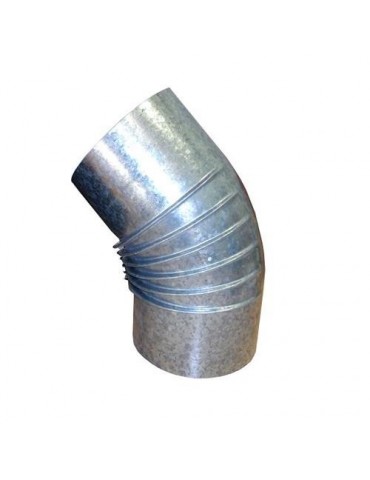 CODO RIZADO GALVANIZADO 0.8 MM. 45º 150 MM.