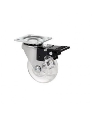 RUEDA GIRATORIA CON PLACA Y FRENO 50MM