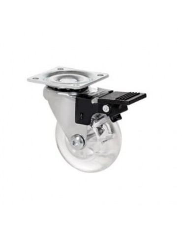 RUEDA GIRATORIA CON PLACA Y FRENO 75MM