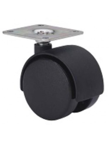 RUEDA GIRATORIA NEGRA PLACA POLIAMIDA 30MM