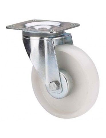 RUEDA GIRATORIA DE POLIAMIX BLANCO 80MM