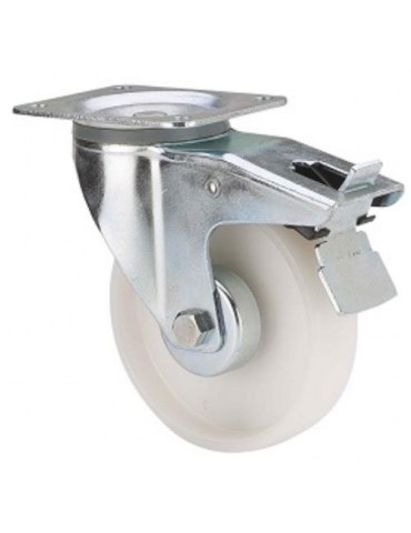 RUEDA GIRATORIA FRENO POLIAMIX BLANCO 100MM