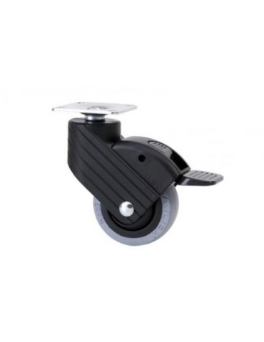 RUEDA GIRATORIA HP NYLON/GOMA D50 CON FRENO 1-0761