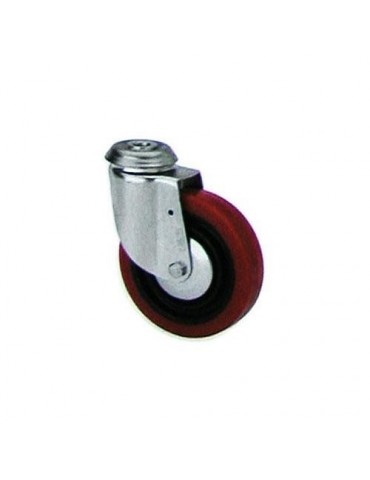 RUEDA POLIURETANO ROJA GIRATORIA 60 MM. 2-2525