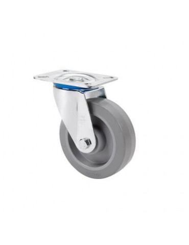 RUEDA GIRATORIA 100 GOMA GRIS ELASTICA 170KG.