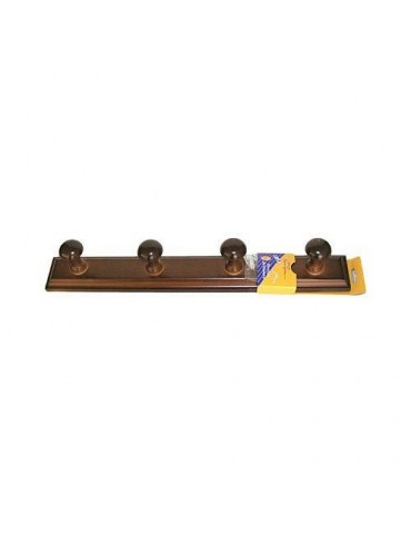 PERCHA MADERA 4 POMOS NATURAL 134