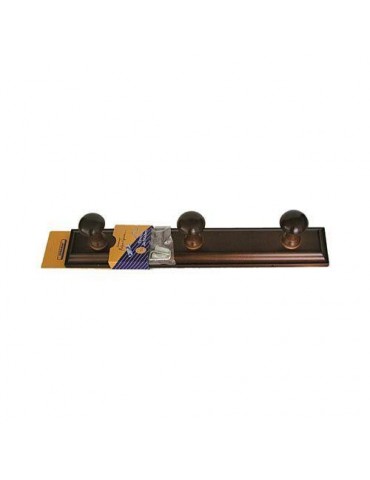 PERCHA MADERA 3 POMOS NOGAL 133