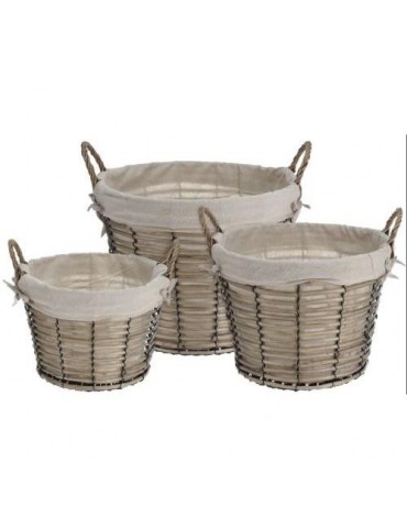 SET 3 CESTAS REDONDO CON METAL Y FORRO 450000010