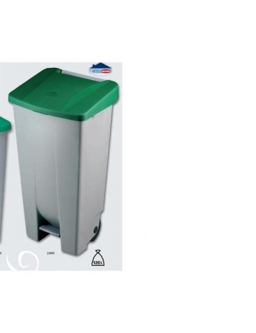 CONTENEDOR CON RUEDAS Y PEDAL 120 L. VERDE